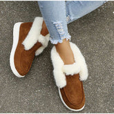 Botas de nieve cálidas de piel de ante y felpa